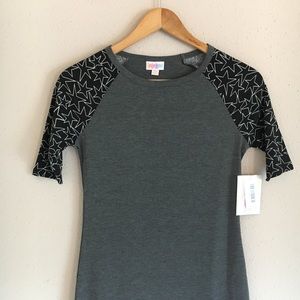 LuLaRoe Julia Dress | Gray Black White Star Print